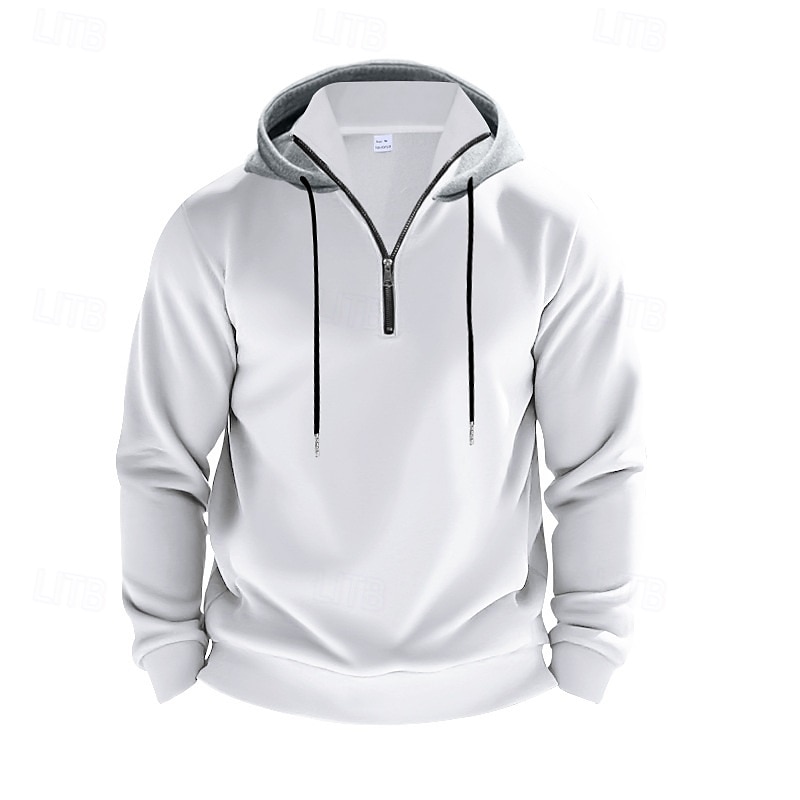 Per uomo Felpa con cappuccio Felpa con cappuccio in pile Aalbicocca Rosso bordeaux Nero Bianco Rosso Con Cappuccio Blocco di colori Con zip Blocco di colore Zip a un quarto Sport & Outdoor Quotidiano del 2025 a $27.99 –P2