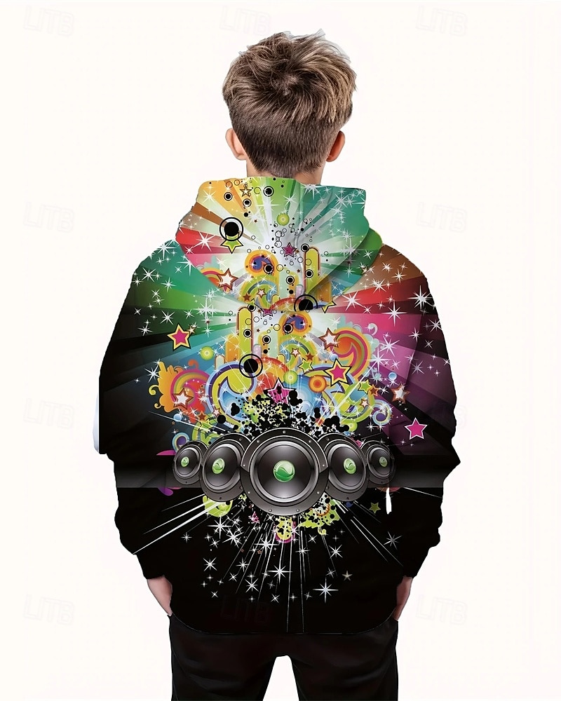 Pojkar 3D Grafisk Huvtröja Långärmad Vår Höst Mode Streetwear Barn 4-12 år Huva Utomhus Ledigt Dagligen Normal 2025 - $18.99 –P2