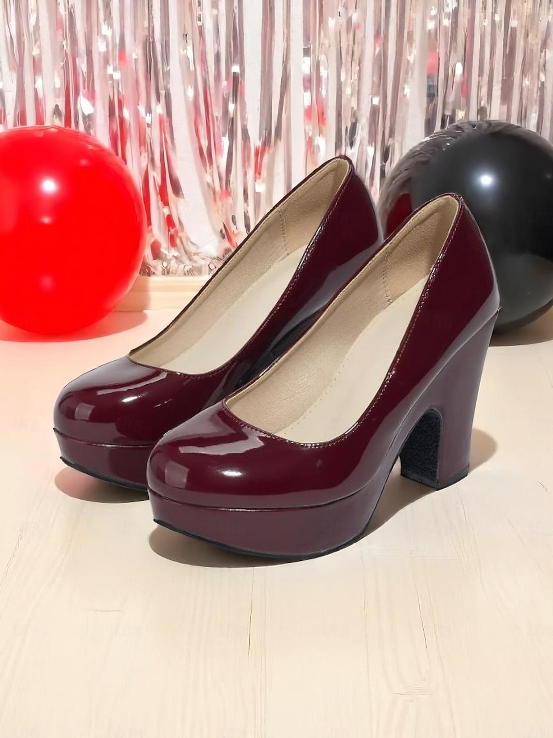 Escarpins Mary Jane bordeaux à plateforme et nœuds pour femme – Chaussures rétro à talons hauts épais des années 1950 pour fêtes, cosplay et tenues d'inspiration vintage de 2025 ? $46.99 –P5