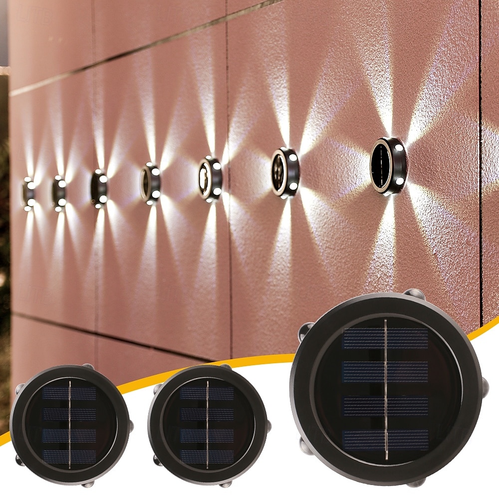 1 lampada da parete solare impermeabile per esterni con 5 fasci LED, illuminazione per cortile, giardino, recinzione, balcone, scala del 2025 a $8.49 –P7