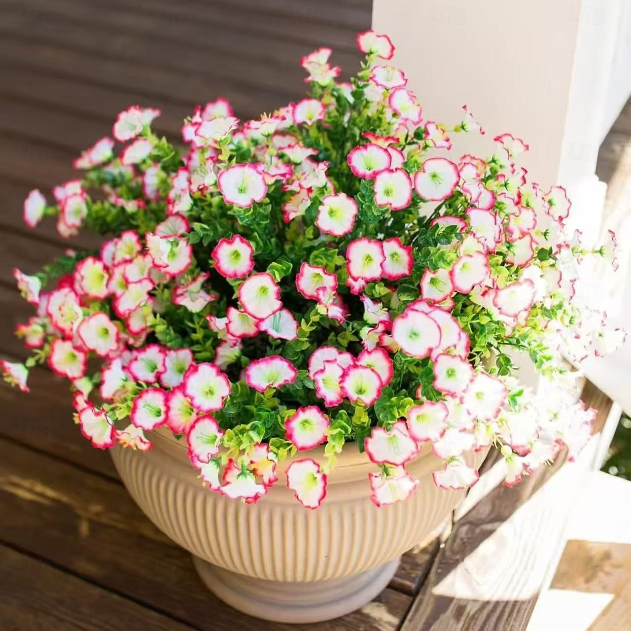 Pacote com 8 flores artificiais de ipomeia, flores de plástico duráveis e resistentes ao desbotamento para decoração de primavera, Páscoa, Dia dos Namorados, Dia das Mães, decoração de jardim de 2025 por $17.49 –P4