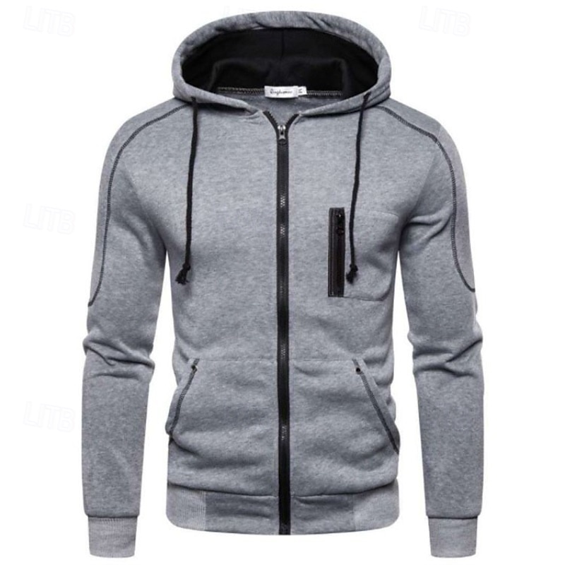 Hombre Sudadera Sudadera con capucha de lana Sudadera táctica con capucha Táctico Negro Rojo Azul Marino Gris Con Capucha Plano Cremallera Bolsillo delantero Deporte Casual Diario Ropa de calle 2025 - $17.99 –P2