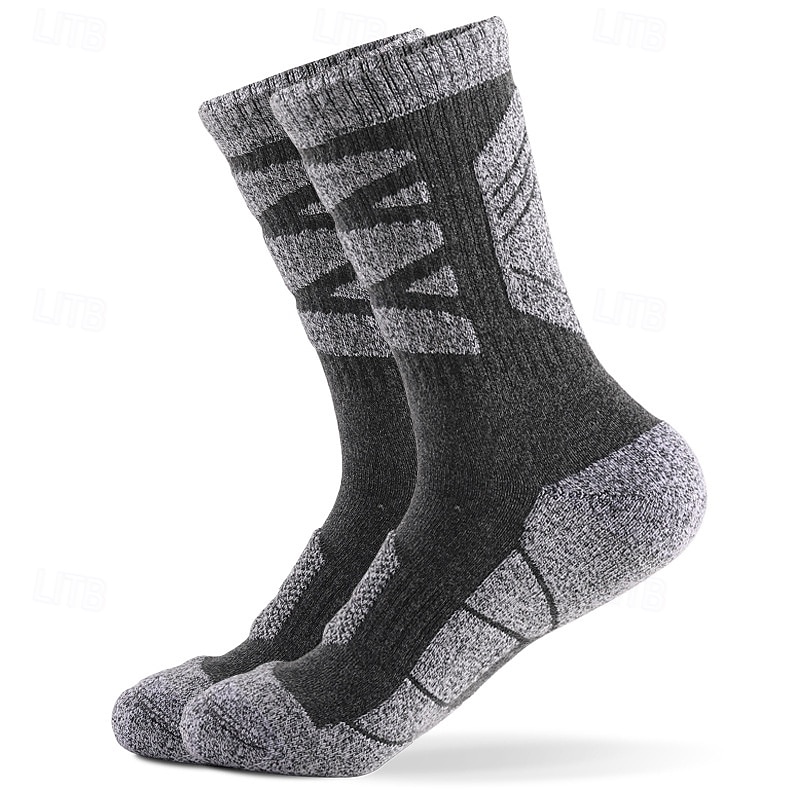 1 Pair Men's Hiking Socks Running Socks Sports Socks Breathable Anti Blister Sweat-Wicking cushioned Winter Outdoor quarter crew Patchwork Cotton Dark Grey Army Green Blue for Running 2026 - $8.99 –P11