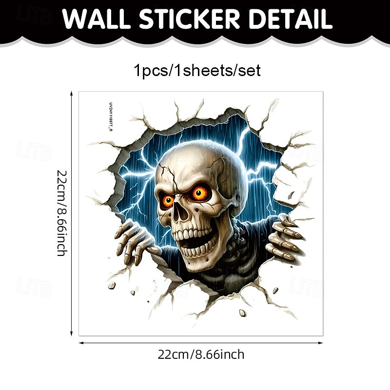 Halloween 3D Wall Sticker Zombie Breaking Wall Decal, Scary Self-Adhesive PVC Horror Wall and Floor Stickers for Bedroom Living Room Halloween Party Decoration 2026 - $9.99 –P8