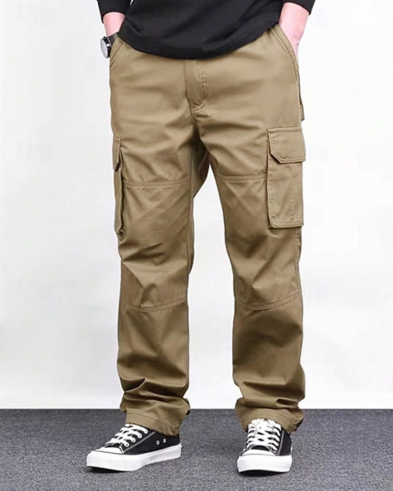 Men's Cargo Pants Trousers Elastic Waist Drawstring Multi Pocket Plain Wearable Outdoor Daily Camping & Hiking Fashion Classic Black Green 2025 - $28.99 –P1