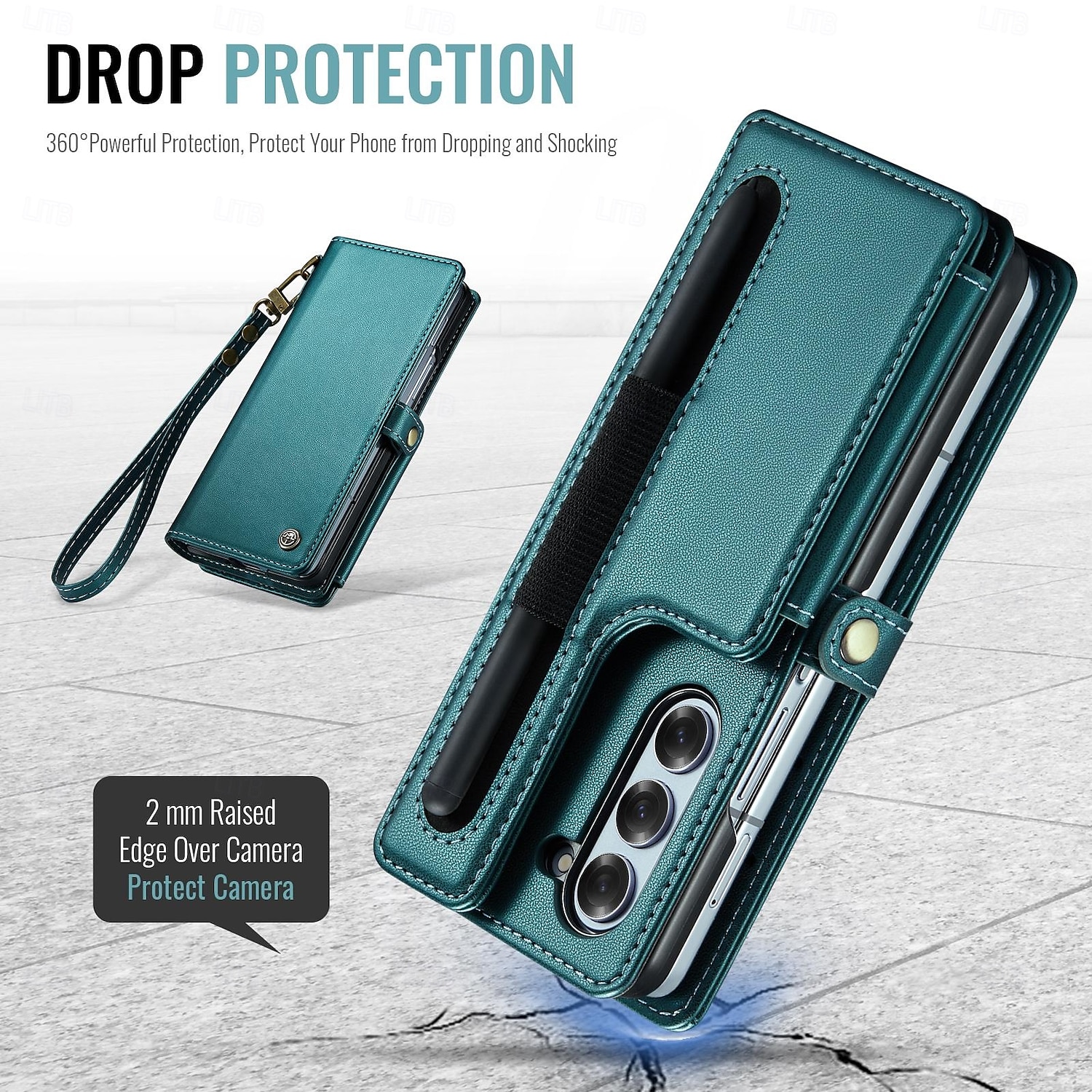 telefono Custodia Per Samsung Galaxy Z Fold 6 Custodia a Flip Cavalletto Resistente agli urti TPU Pelle PU del 2025 a $19.99 –P5