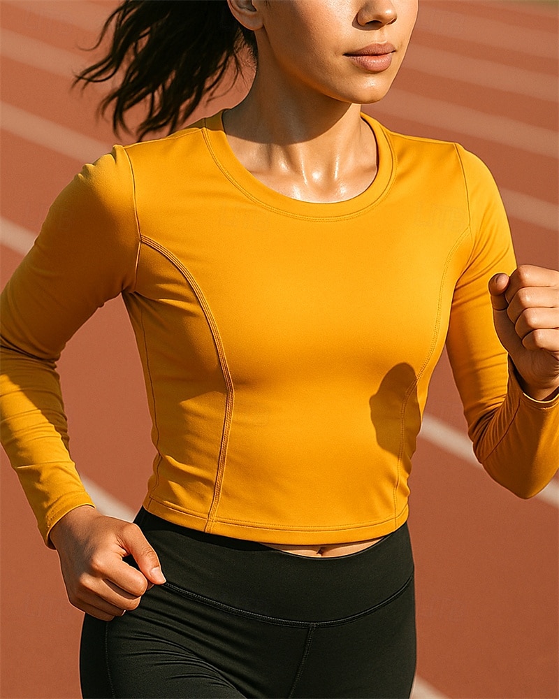 Damskie Bieganie na górze Koszulka do biegania Szczupła Pullover Długi rękaw Tee Tshirt Solidne kolory Szybkie wysychanie Lekki Elastyczny Oddychający Bransoletka tenisowa Golf Bieganie Odzie 2025 - $16.49 –P2