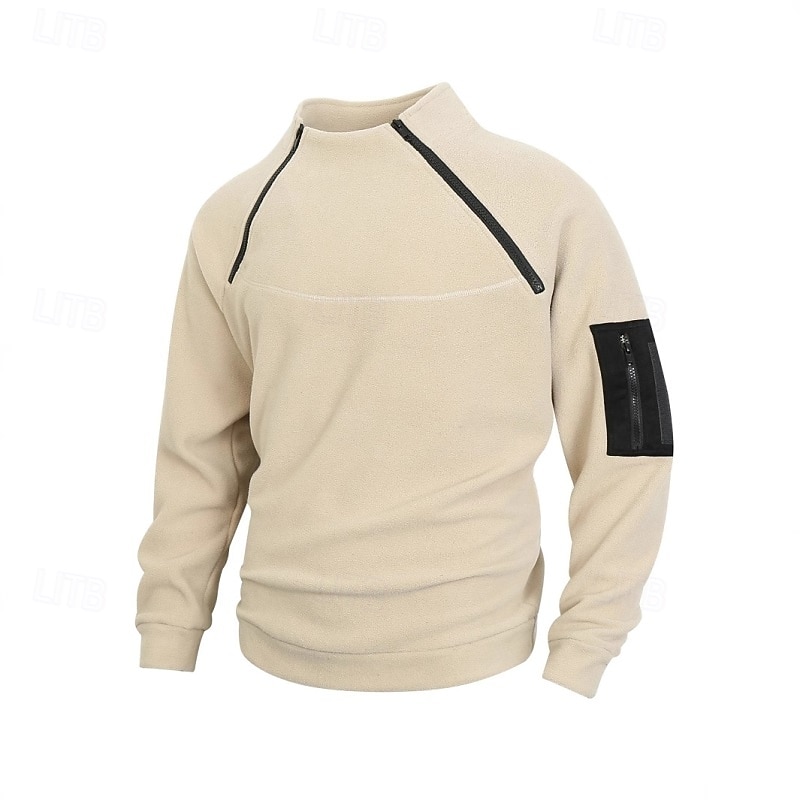 Men's Hoodie Pullover Hoodie Sweatshirt Black Army Green Blue Dark Gray Beige High Neck Plain Zip Up Zipper Sports & Outdoor Daily Holiday Cool Designer Sportswear Winter Clothing Apparel Hoodies 2026 - $24.99 –P5