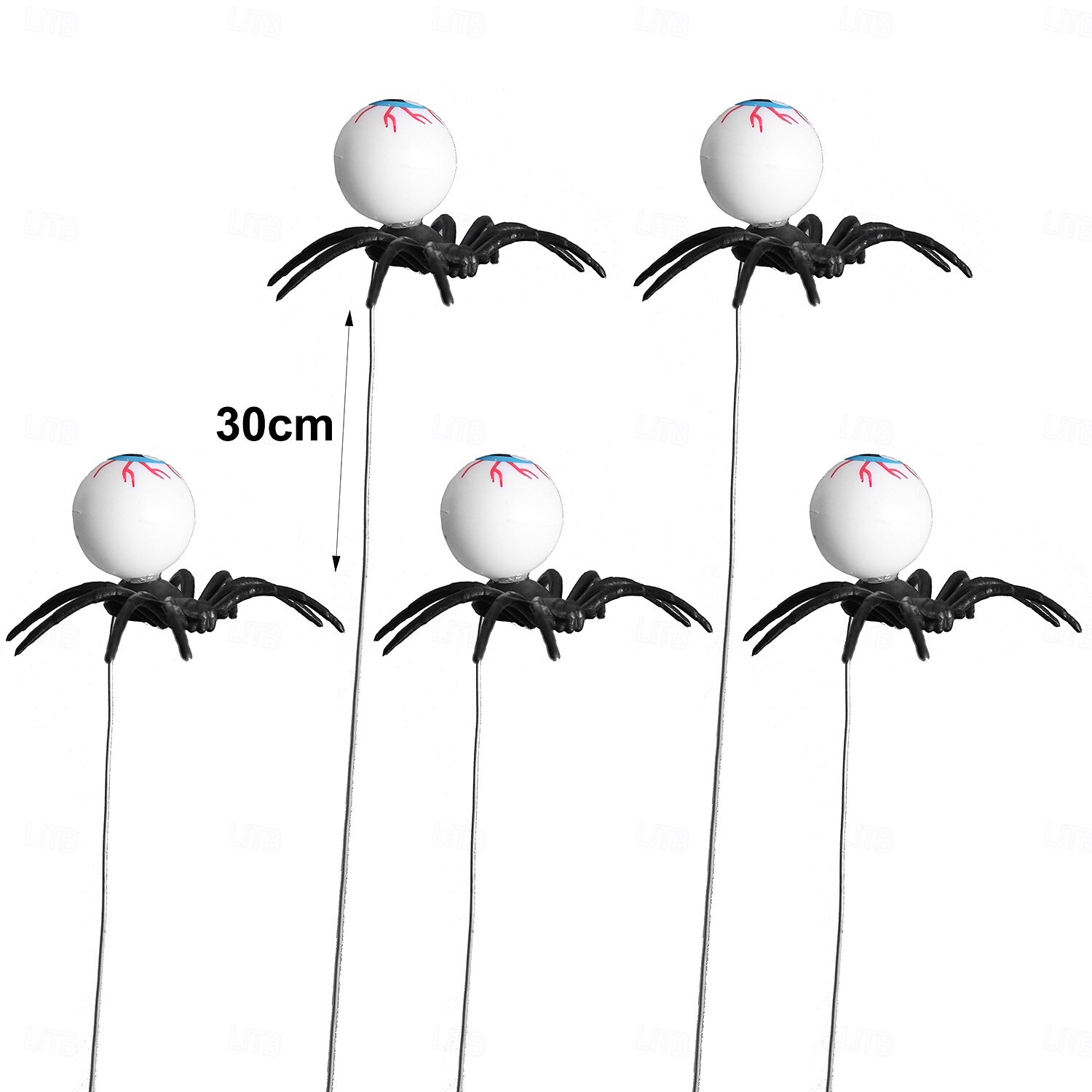 10 mazzi di rose artificiali a forma di bulbo oculare per Halloween, steli di rose nere con bulbi oculari, steli floreali multicolori per Halloween per decorazioni da tavola per feste spettrali. del 2025 a $22.99 –P4