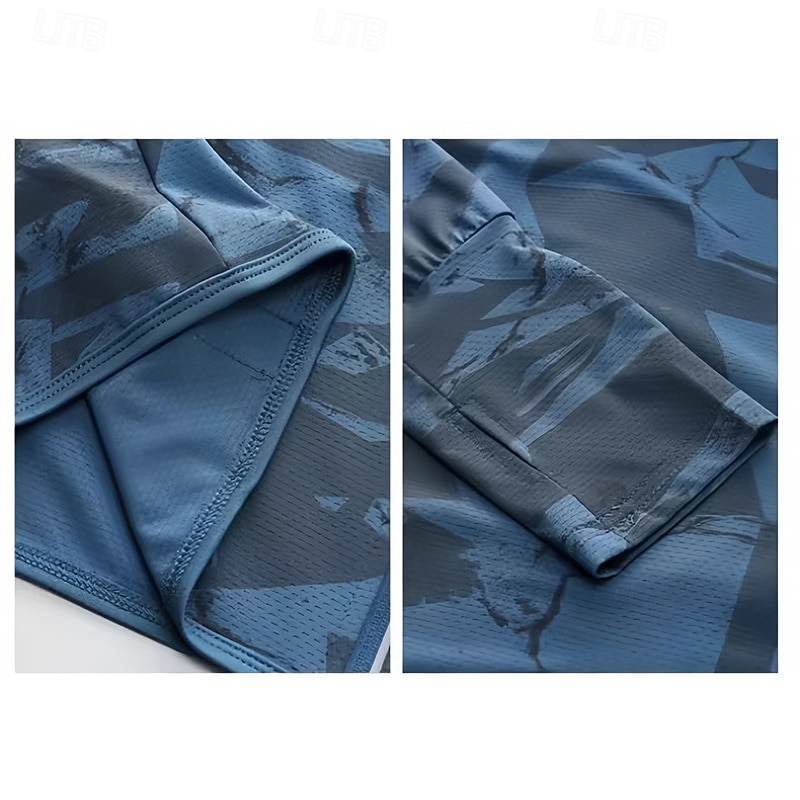 Homens Jaqueta de Corrida Jaqueta Outdoor Zip Completo Manga Longa Casacos Atlético Côr Camuflagem Proteção Solar Secagem Rápida Leve Resfriamento UV Tênis Golfe Corrida Roupa de esporte Roupas de 2026 por $14.99 –P5