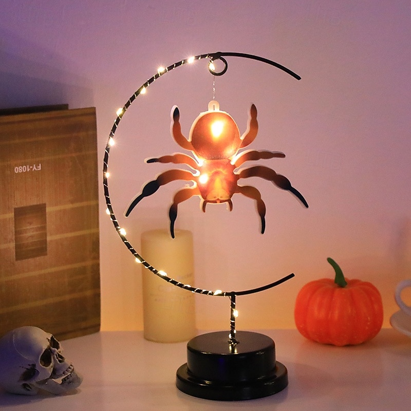 LED-koristeellinen lumottu halloween-yövalo, paristokäyttöinen pöytävalaisin kuunsirppilamput yöpöydän yövalot lahjat sopivat halloween cosplay -juhliin 2026 - $18.99 –P6