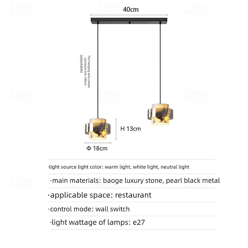 Contemporary Scandinavian Cylinder Marble Glass 1/2/3 - Light Chandelier For Dining Room 2025 - $229.99 –P9