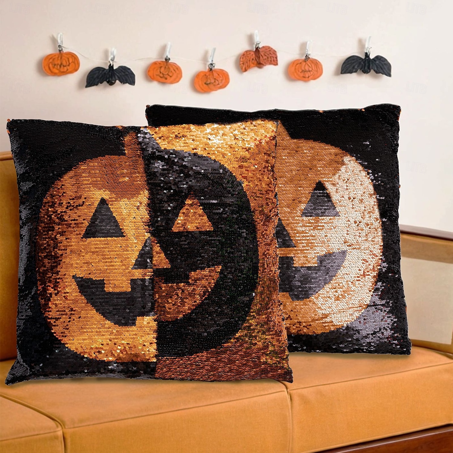 1 pcs Polyester Pillow Cover, Halloween Square Traditional Classic 2025 - $20.99 –P1