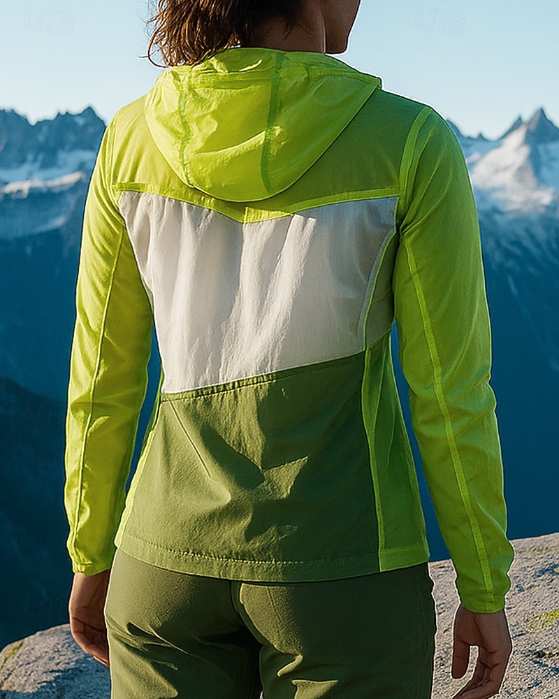 Damen Outdoorjacke Wanderjacke Sonnenschutzjacke Außen Wasserdicht Winddicht Schnelltrocknend Leicht Wanderoutfits Wanderbekleidung Frühling Herbst Jacke Tennis Golfspiel Laufen Patchwork Rosa Grün 2026 - $29.99 –P2