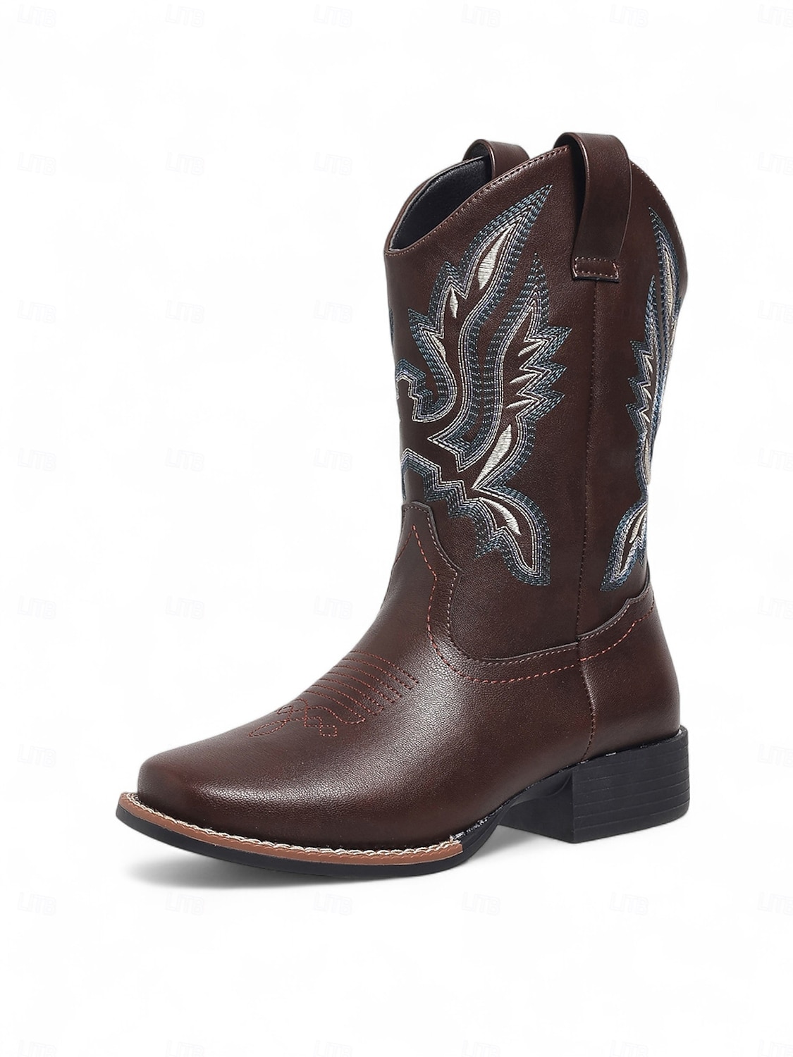 bottes de cowboy mi-mollet brodées pour femmes, bottes western en similicuir pour les travaux agricoles, les célébrations des récoltes et les événements rustiques en plein air de 2025 ? $42.99 –P1