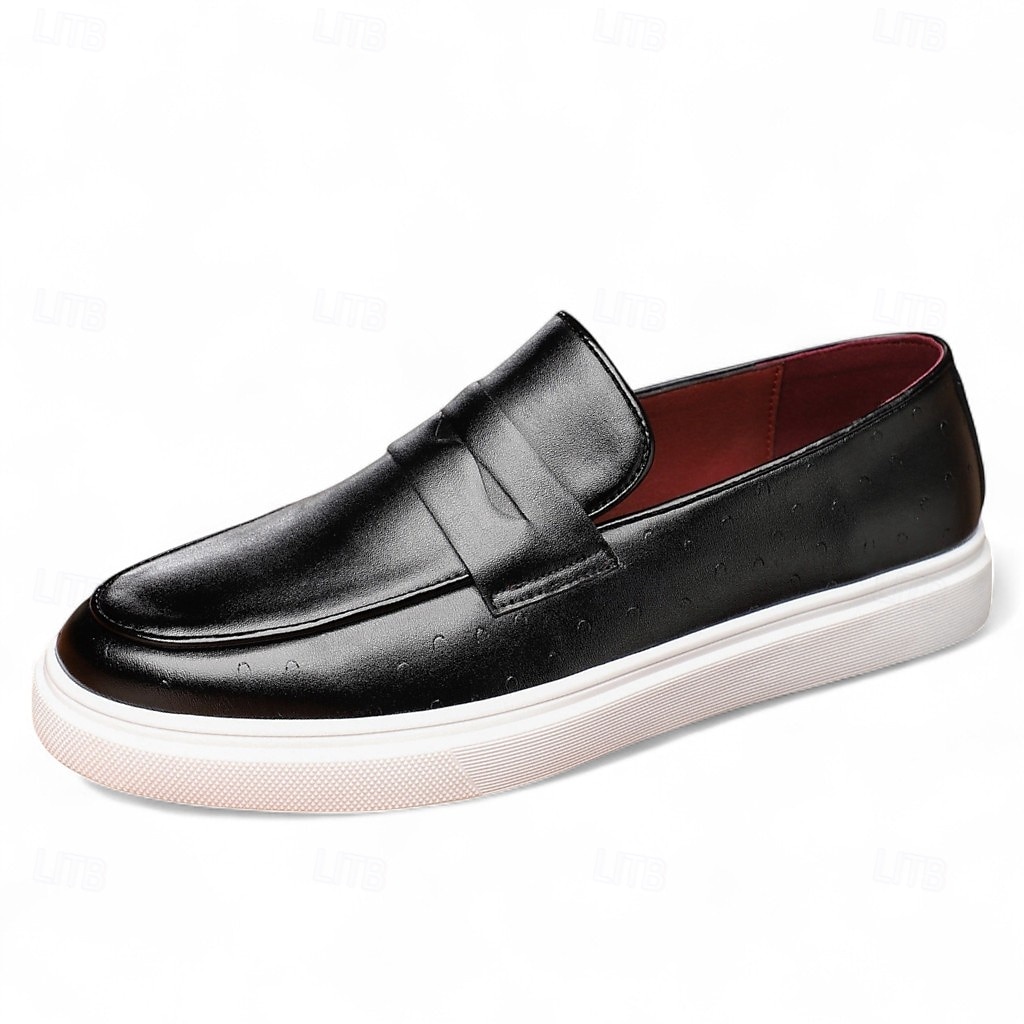 Brune penny loafers til herre – glatt overflate med hybridsåle, slip-on smarte fritidssko for kontor, reise og urban stil 2025 - $42.99 –P4