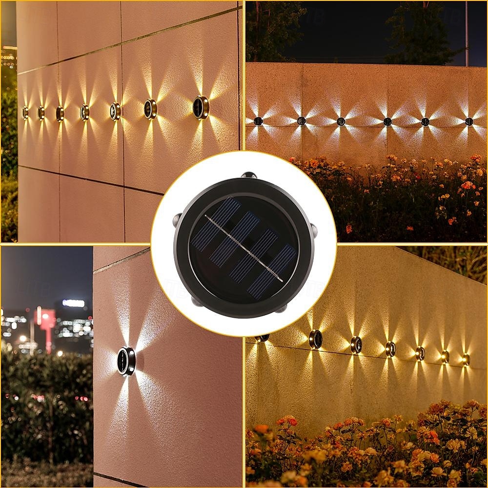 1 lampada da parete solare impermeabile per esterni con 5 fasci LED, illuminazione per cortile, giardino, recinzione, balcone, scala del 2025 a $8.49 –P1