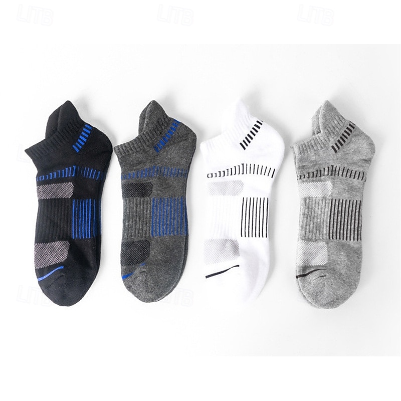 Herr 5 par Multipack Socka Löparstrumpor Vardagliga strumpor Svart Vit Färg Rand Semester Sport & Utomhus Dagligen Grundläggande Medium Vår Höst Mode Ledigt 2025 - $6.49 –P8