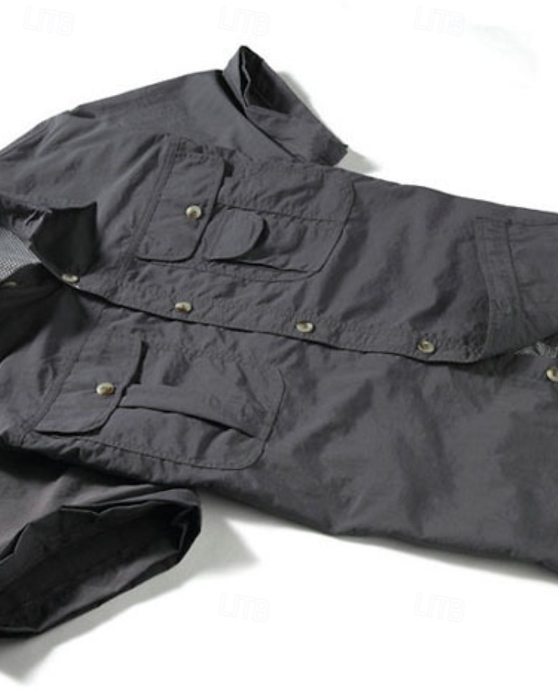 Муж. рубашка-карго Рубашка для туризма и прогулок Топ для походов Длинный рукав Отложной Верхняя часть На открытом воздухе Водонепроницаемость С защитой от ветра Легкость Весна Осень Полиэстер 2026 - $32.99 –P5