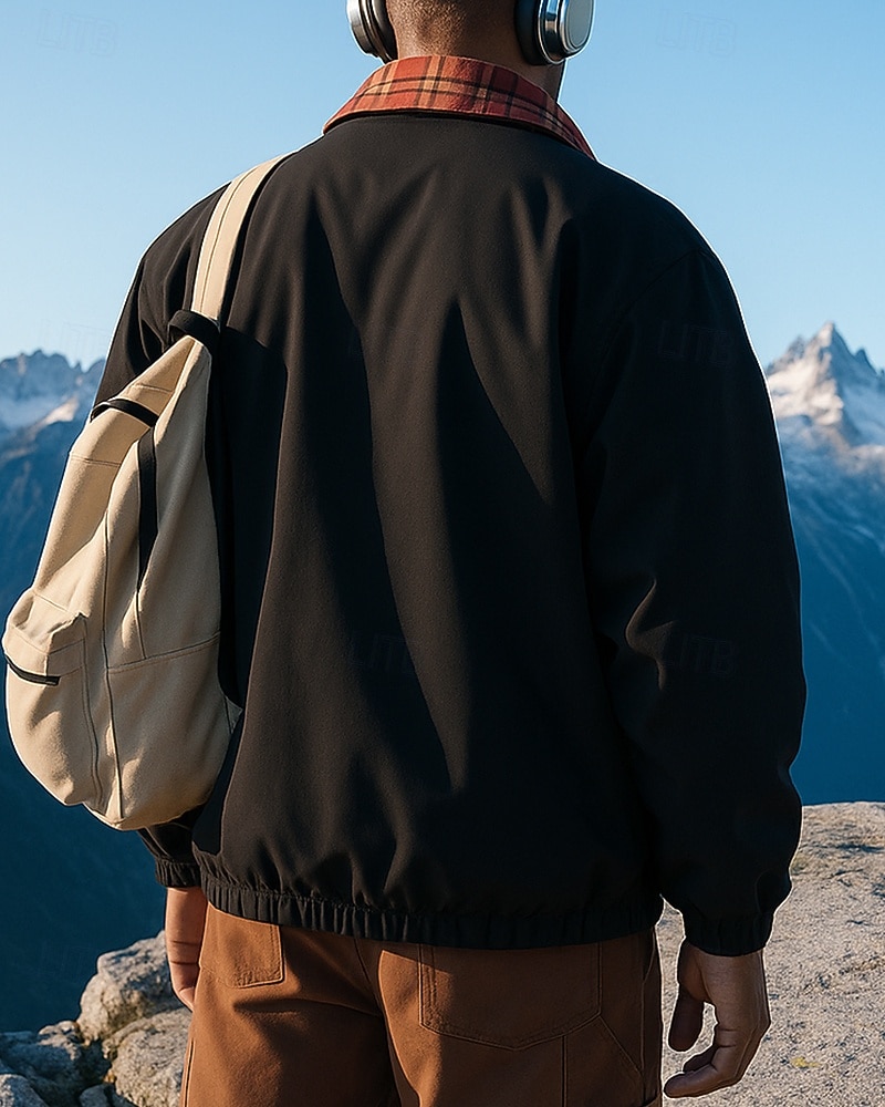 Voor heren Buitenjas Wandeljack Buiten Zonbescherming Sneldrogend Lichtgewicht UV-koeling Wandeloutfits Wandelkleding Lente Herfst Jack Tennis Golf Hardlopen Effen Kleur Lichtgeel Zwart Hemelsblauw 2025 - $55.99 –P5