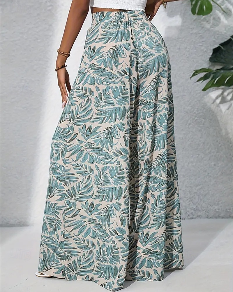 Per donna Gamba larga Pantaloni Casual Boho Lunghezza intera Vita Alta Piante Tasca Design con Coulisse Elastica Traspirabilità Morbido Micro-elastico Vacanza Streetwear Abbigliamento quotidiano del 2025 a $17.99 –P3