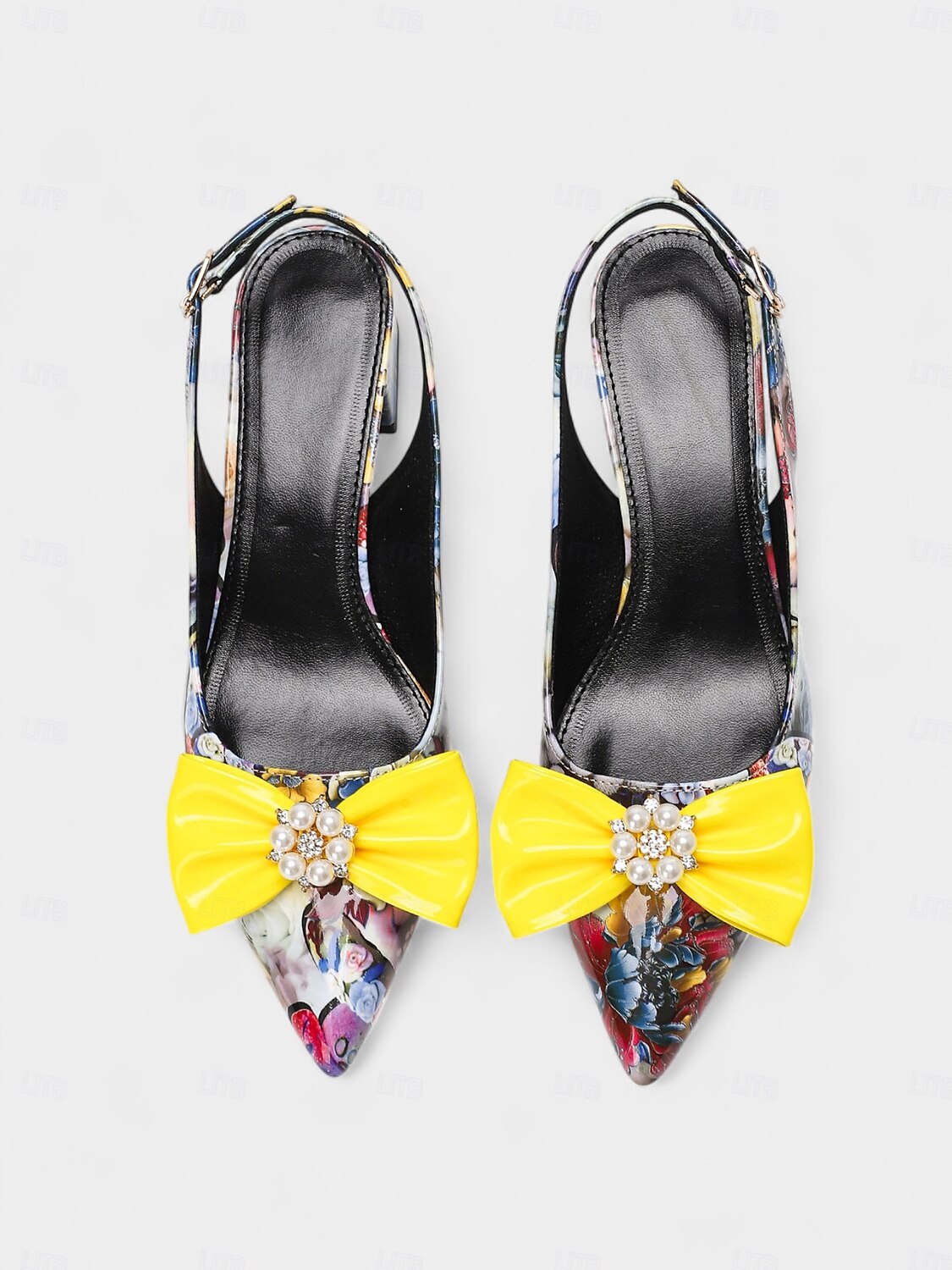 Escarpins à bride arrière fleuris pour femmes avec nœud en perles – talons carrés à bout pointu colorés pour le thé de l'après-midi, les mariages dans le jardin et les tenues d'inspiration vintage des années 1950 de 2025 ? $42.99 –P9