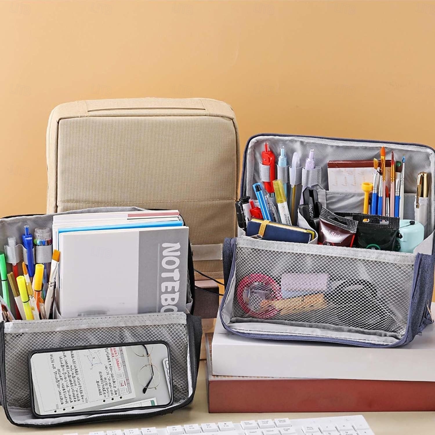Standing Makeup Bag, Waterproof Large Capacity Toiletry Bag with Compartments, Portable Travel Cosmetic Organizer, Multi-Purpose Pencil & Makeup Storage Case 2026 - $15.99 –P5