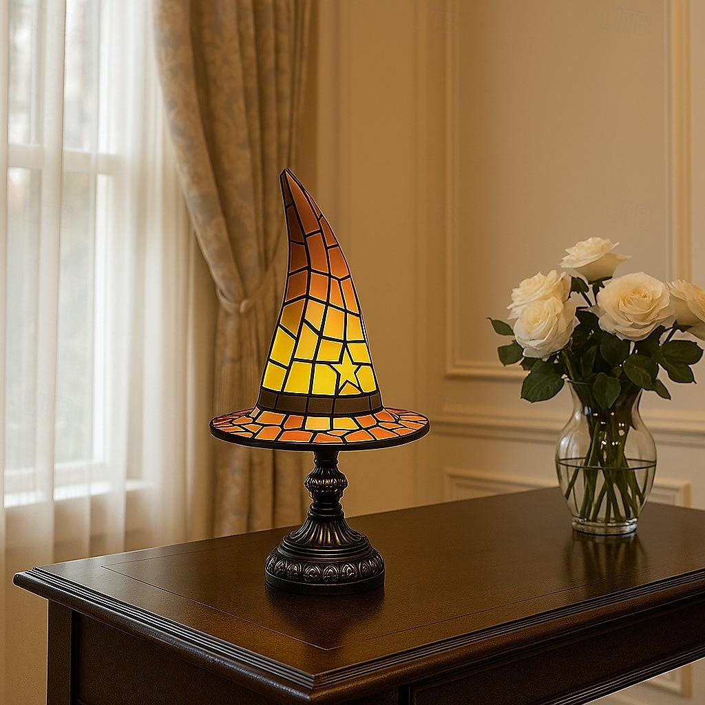 1 шт. ретро смоляная шляпа ведьмы светильник уникальный ночной светильник для спальни прикроватный светильник атмосфера праздника Хэллоуин декоративный светильник usb-разъем 2026 - $33.99 –P13