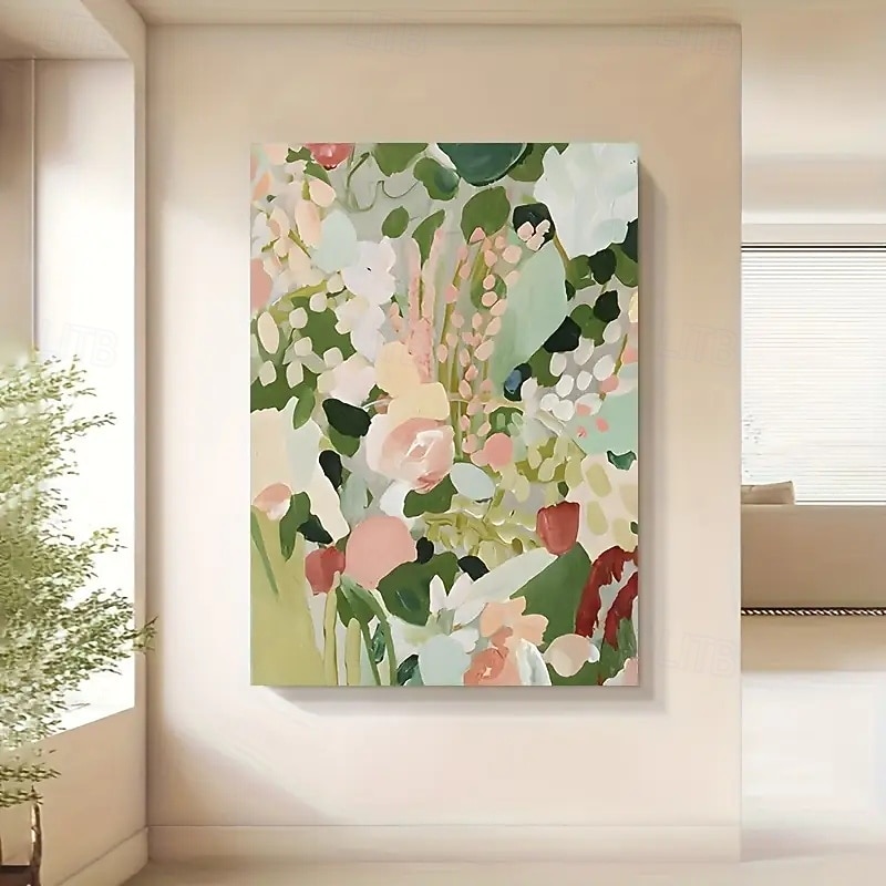 bezrámové abstraktní květinové plátno nástěnné umění moderní botanický obraz plakát vhodný do obývacího pokoje a ložnice dekorace smíšené barvy není nutné napájení 2025 - $9.49 –P5