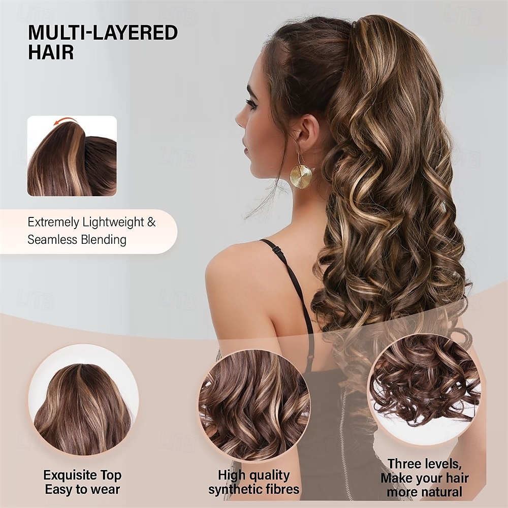 24 Inch Ponytail Extension Clip on Ponytails for Women Long Curly Wavy Ponytail Extensions for Women Synthetic Layered Pony Tails Hair Extensions 2025 - $19.49 –P6