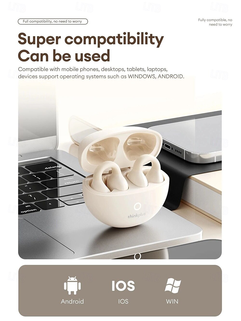 Origina Lenovo LP25 Bluetooth V5.4 Earphones Multi-function Ear-clip Design Headphones Fast Charging with Type-C Port Earbuds 2025 - $27.99 –P13