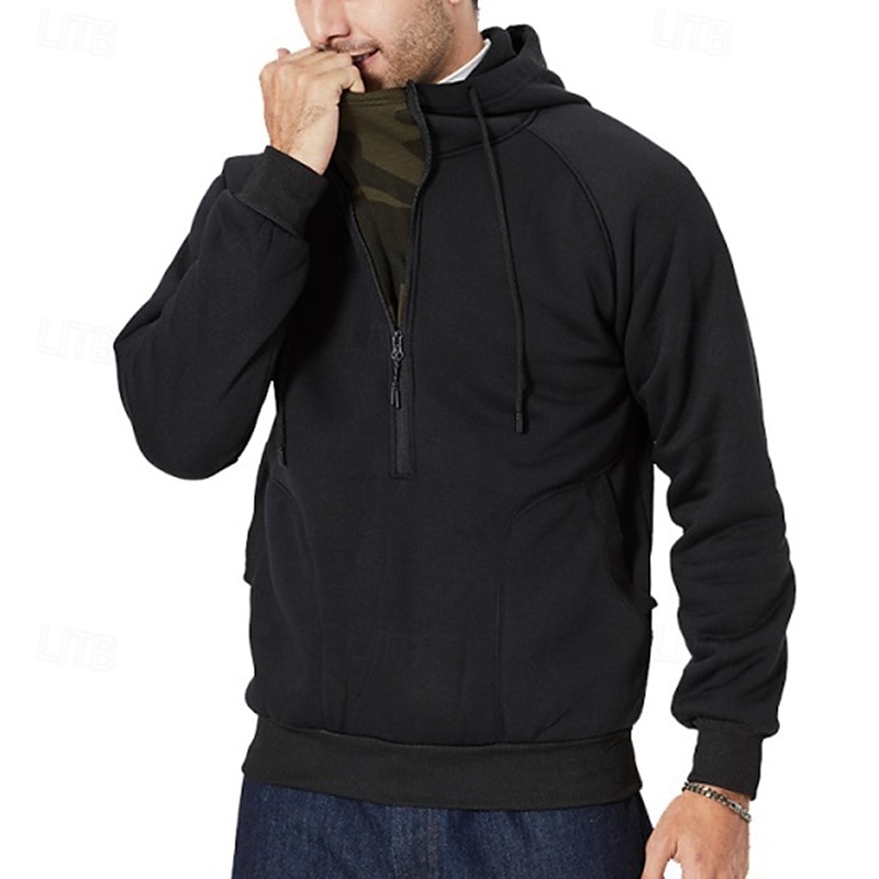 Per uomo Felpa con cappuccio e zip Felpa con cappuccio Nero Verde militare Cachi Con Cappuccio Semplice Patchwork Cerniera Tasca Frontale Sport & Outdoor Casuale Quotidiano Streetwear Cool del 2025 a $32.99 –P3