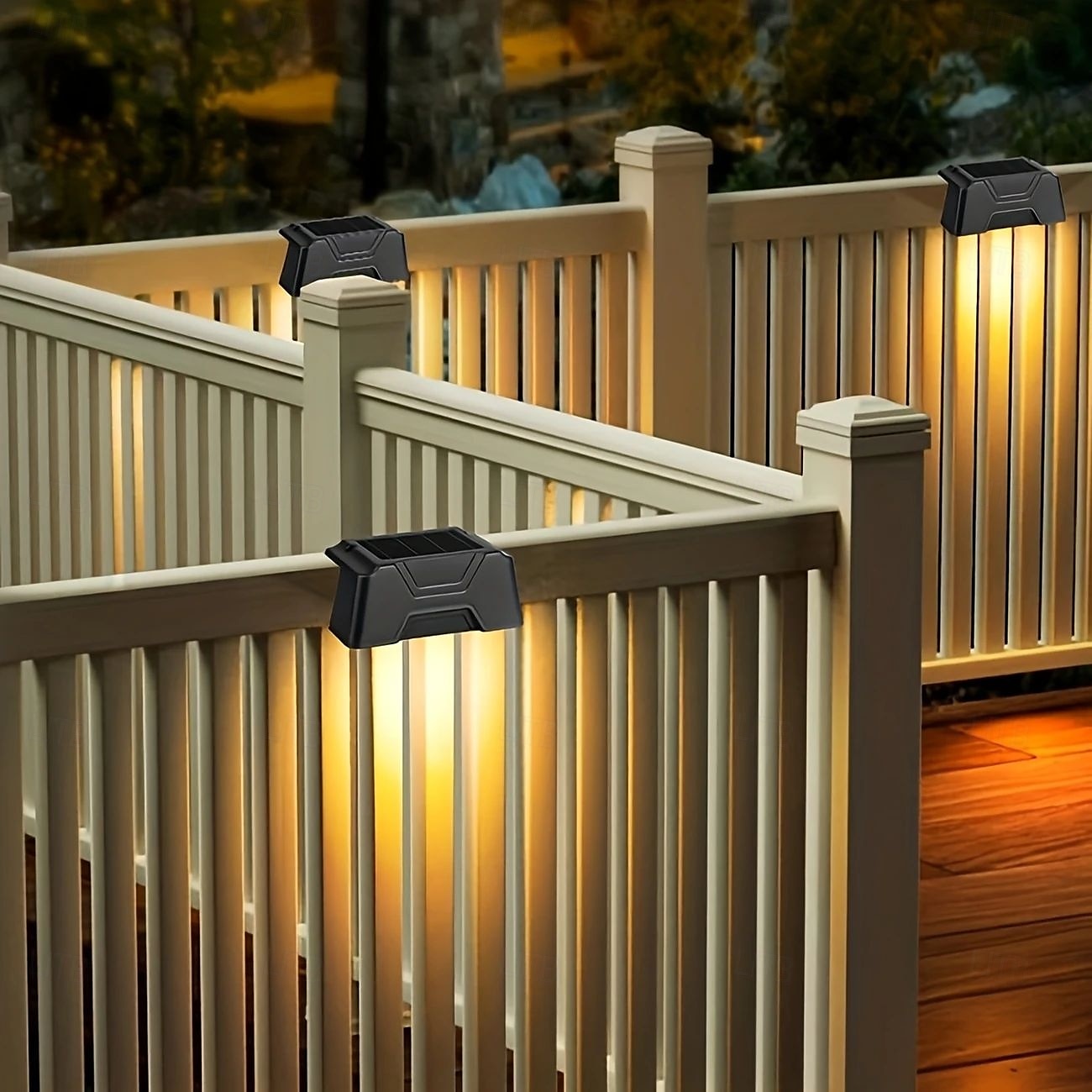 4/8 pezzi di luci solari da esterno per recinzione da giardino, impermeabili, a LED, da parete, per scale, da giardino, patio, balcone, illuminazione decorativa del 2025 a $19.99 –P6