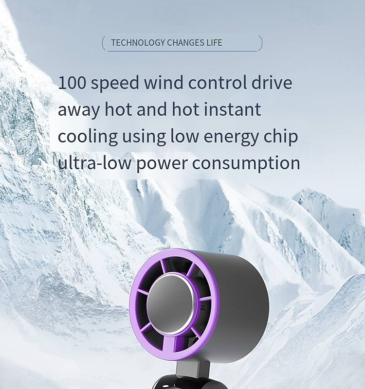 1 Pc handheld cooling fan with 100 levels of cooling and folding, portable turbo mini semiconductor ice pack fan 2025 - $24.99 –P22