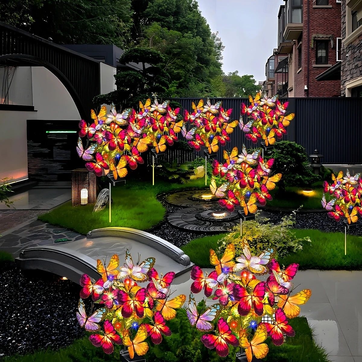 2 Pcs Solar Butterfly Tree Lights Outdoor Waterproof Pathway Lights for Wedding Party Villa Walkway Garden Lawn Camping Party Landscape Decoration 2025 - $26.99 –P10
