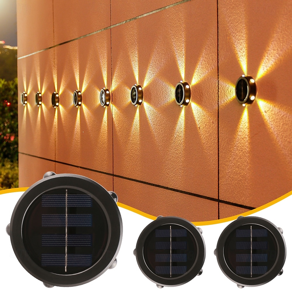 1 lampada da parete solare impermeabile per esterni con 5 fasci LED, illuminazione per cortile, giardino, recinzione, balcone, scala del 2025 a $8.49 –P9