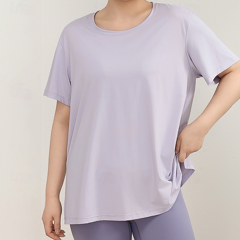 Mujer Camisetas deportivas parte superior de pilates Top deportivo Agradable para la piel Secado rápido Suavidad Corte Ancho Manga Corta Deportes Color sólido Camiseta por Gimnasio Pilates Zumba 2026 - $16.49 –P6