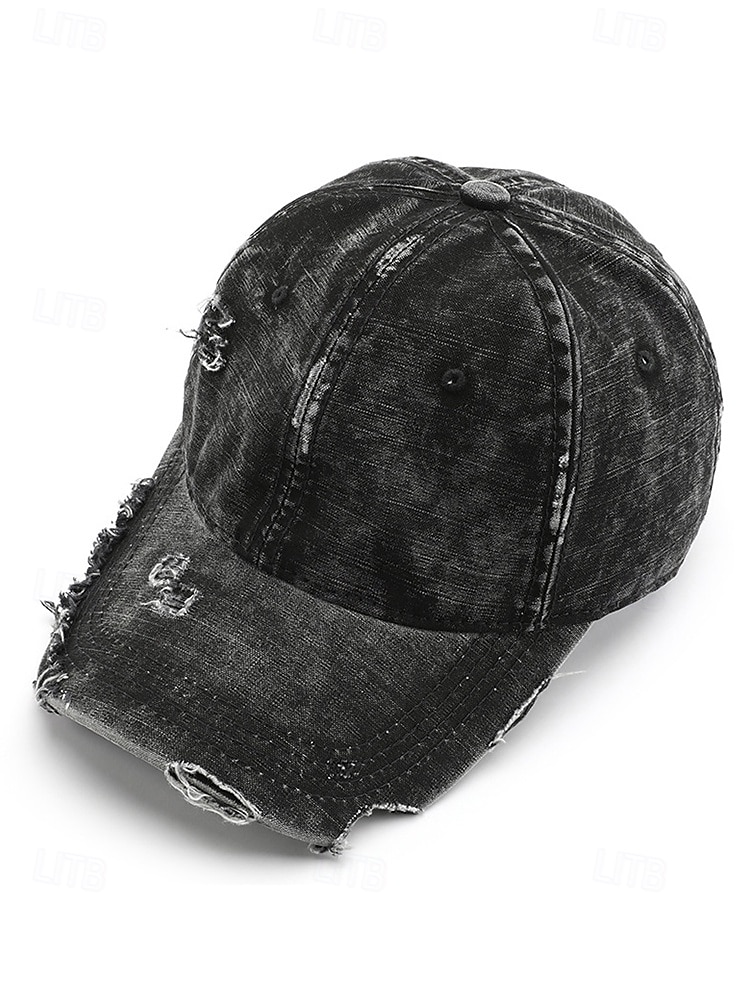 Pánská vintage džínová baseballová čepice s potiskem – nastavitelná čepice z prané bavlny pro outdoorové sporty, cestování a běžné nošení 2025 - $14.99 –P4