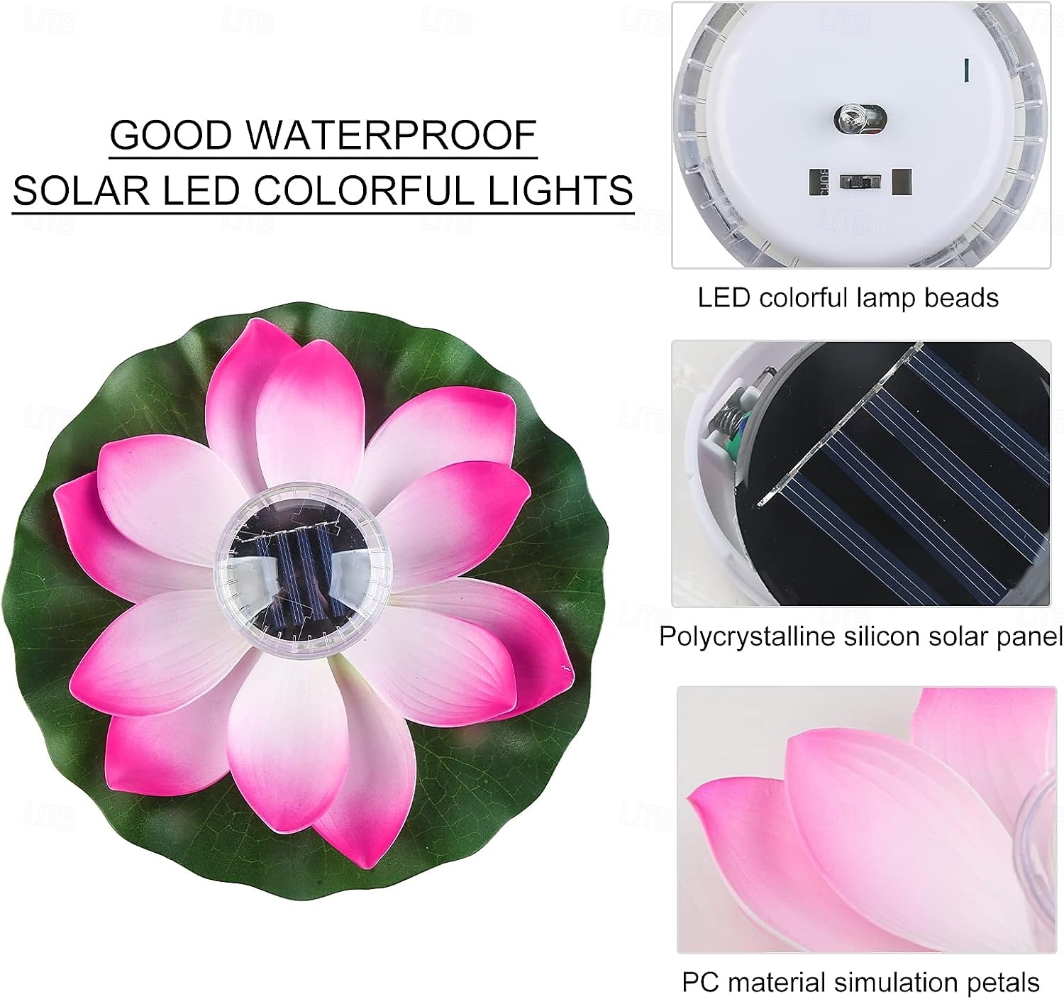 Солнечный лотос плавательный бассейн плавающий свет солнечный пруд ночник RGB открытый сад газон бассейн праздник вечеринка ландшафтное украшение 2025 - $22.99 –P12