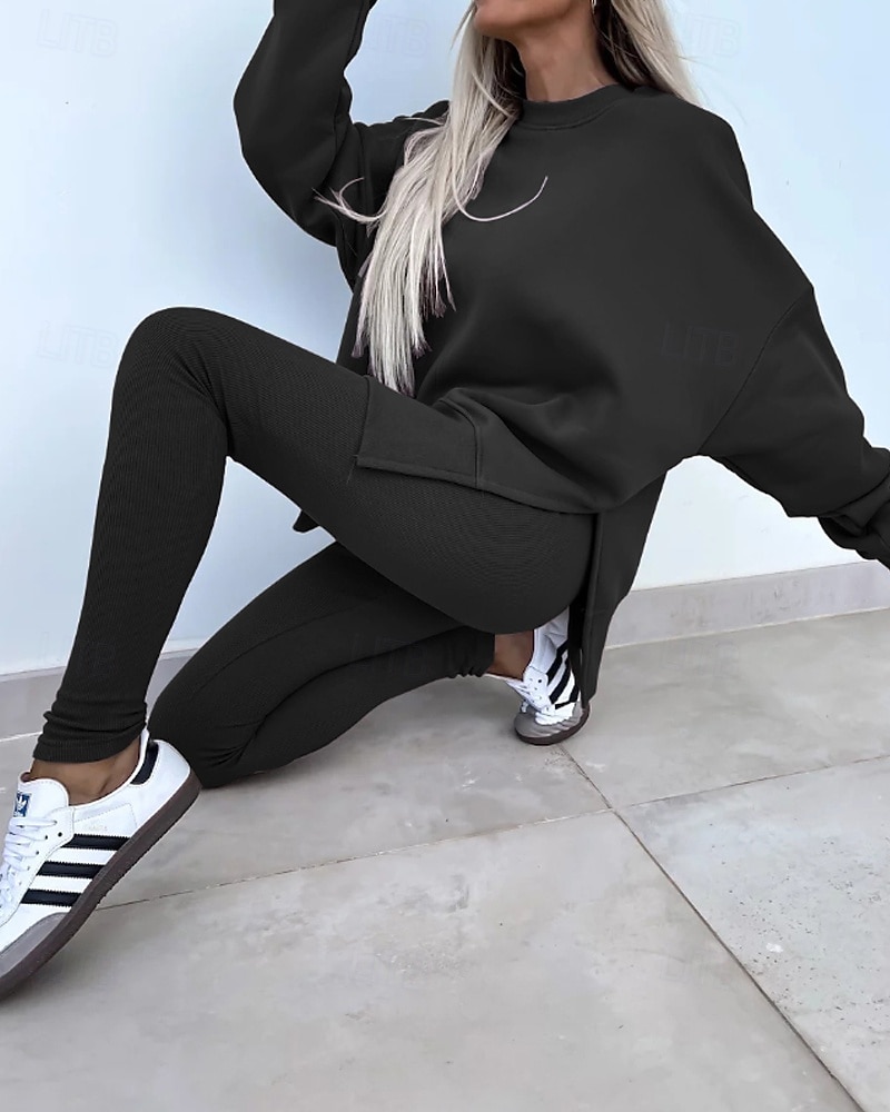 Damskie Dres Getry Bluza z kapturem Koronka Kieszeń na zamek Solidne kolory Zestawy odzież Jesień Magenta Czarny Siłownia Athleisure Bieganie Keep Warm Odporność na wiatr Długi rękaw Sport Odzie 2026 - $31.99 –P16