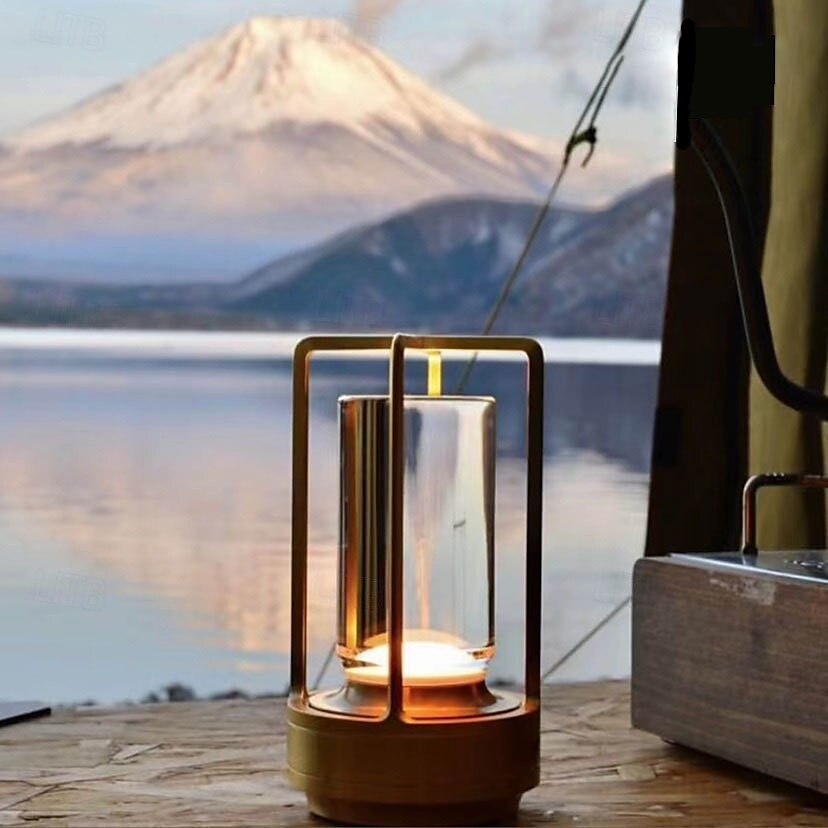 Kristalllaternenlicht, batteriebetriebene, wiederaufladbare, kabellose Kristall-Tischlaternenlampe von Czgor mit 3 Farben, tragbare kleine LED-Schreibtischlampe für drinnen/draußen, Terrasse, Camping, 2025 - $23.99 –P2