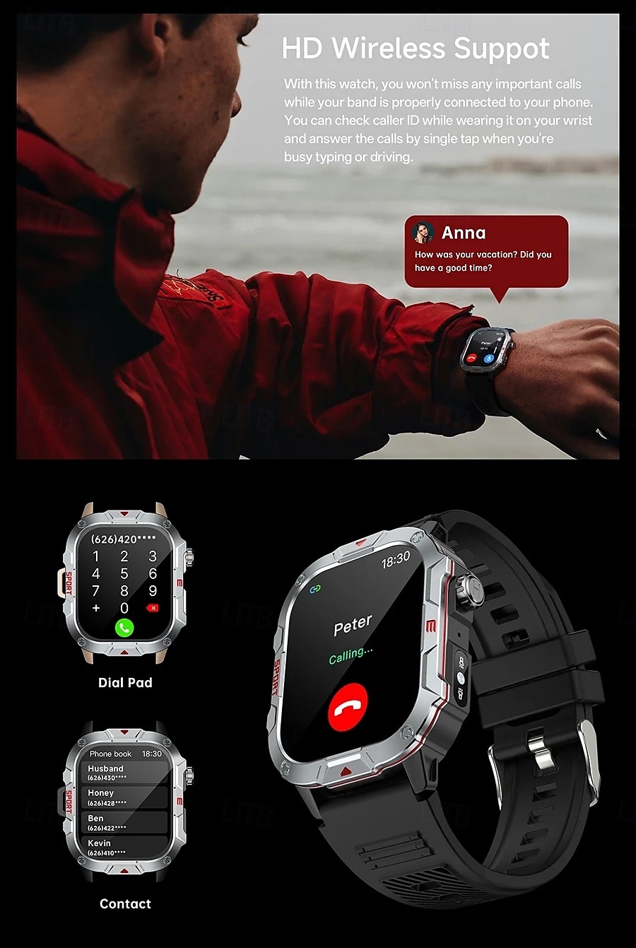 Relógios inteligentes esportivos c40pro com tela ultra grande, assistente de voz e controle de música, relógio inteligente com mostrador personalizado, relógios de pulso de 2025 por $28.99 –P5