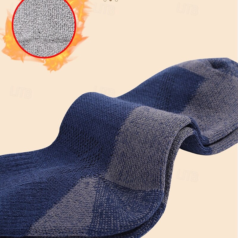 1 Par Mujer calcetines de lana merino Calcetines para correr Mantiene abrigado Transpirable Anti ampollas Grueso Al aire libre tripulación de cuarto Retazos Lana Merina Negro Blanco Azul Real para 2025 - $15.99 –P7