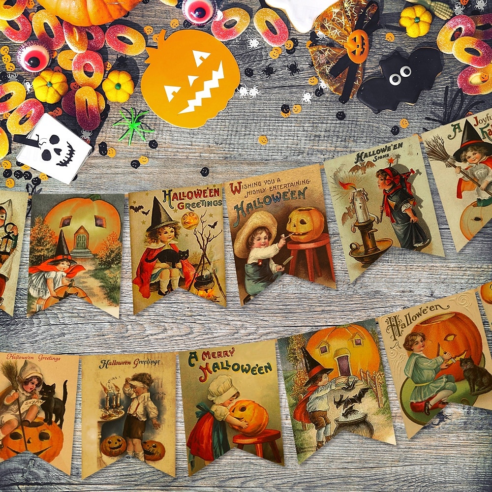 halloween podnoszenie flagi retro baner frak kwiat ustawienie dekoracji rekwizyty artykuły imprezowe 2025 - $9.49 –P6