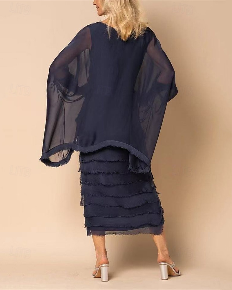 Pentru femei Rochie Lunga Rochie Maxi Rochie casual Rochie cu ciucuri Modă În aer liber Petrecere Concediu Fit regulat Simplu Lungime Manșon 3/4 Stil Nautic Alb Albastru Închis Primăvară Toamnă 2025 - $28.99 –P6