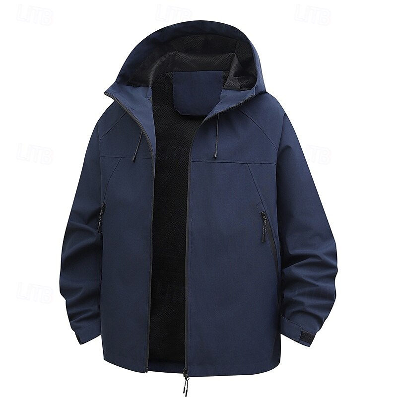 Men's Windbreaker Hiking Jacket rain coat Outdoor Waterproof Windproof Hiking Outfits Hiking Clothes Spring Autumn / Fall Top Camping / Hiking / Caving Running Black White Blue 2025 - $19.99 –P3