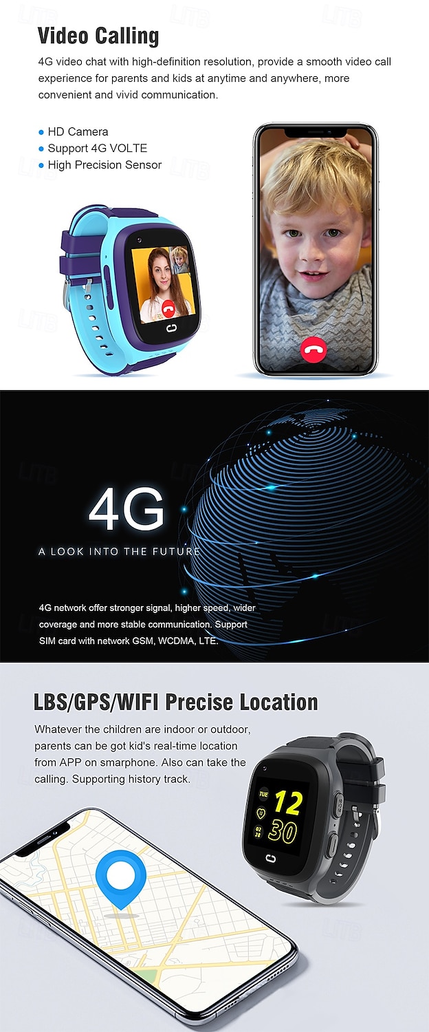 iMosi LT31 Smart Watch 1.4 inch 4G LTE Cellular Smartwatch Phone Bluetooth Alarm Clock Calendar Compatible with Null Kid's GPS Hands-Free Calls with Camera IP 67 40mm Watch Case 2025 - $61.99 –P2