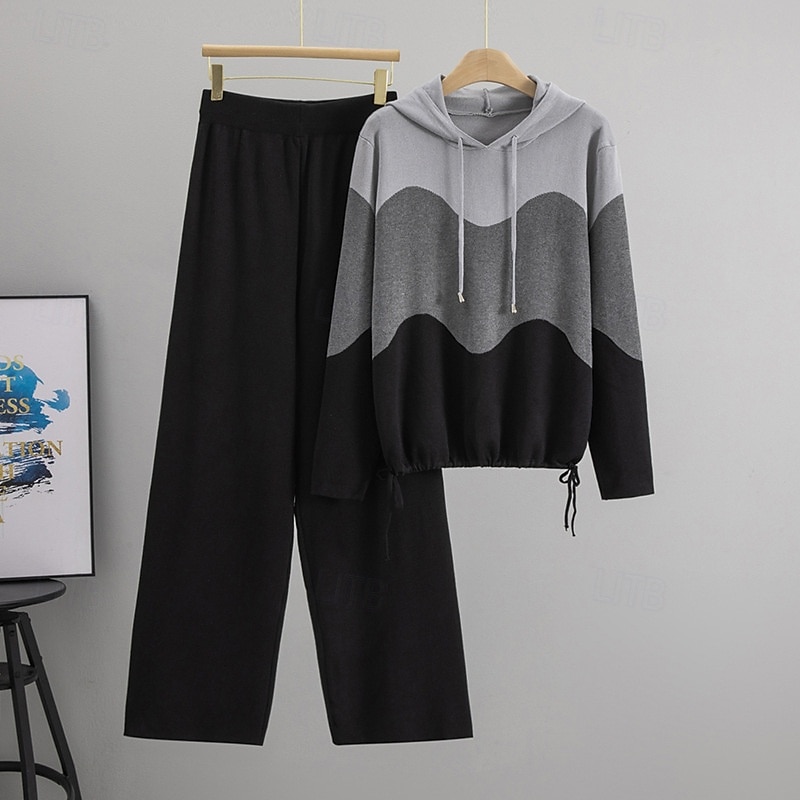 Mulheres Moletom Suéter Conjunto de Roupa Atlética Outono Bolsos Bloco de cor Conjuntos Preto Vermelho Academia Exercite-se Esportivo Térmico / Quente A Prova de Vento Macio Manga Longa Esporte de 2025 por €34.01 –P11