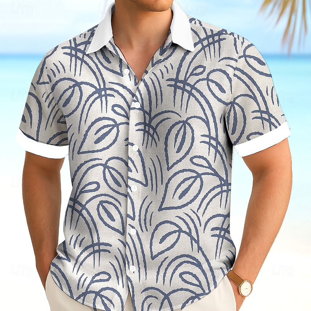 Miesten Trooppinen lehti Havaiji paita Button Up paita Havaijilaispaita Lyhythihainen Havaijilainen Loma Ranta-asut Kesä Kevät Sänkyjen avaus 3D-tulostus kauluspaidat Vaalean vihreä Sininen Apila 2025 - $23.99 –P5