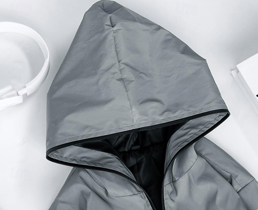 Pánské Reflexní bunda Sporty a outdoor Denní Reflexní Rüzgarlık Kapsy Kapuce Jaro & podzim Pevná barva Aktivní Módní Mikina Standardní Šedá Saka 2025 - $33.99 –P6